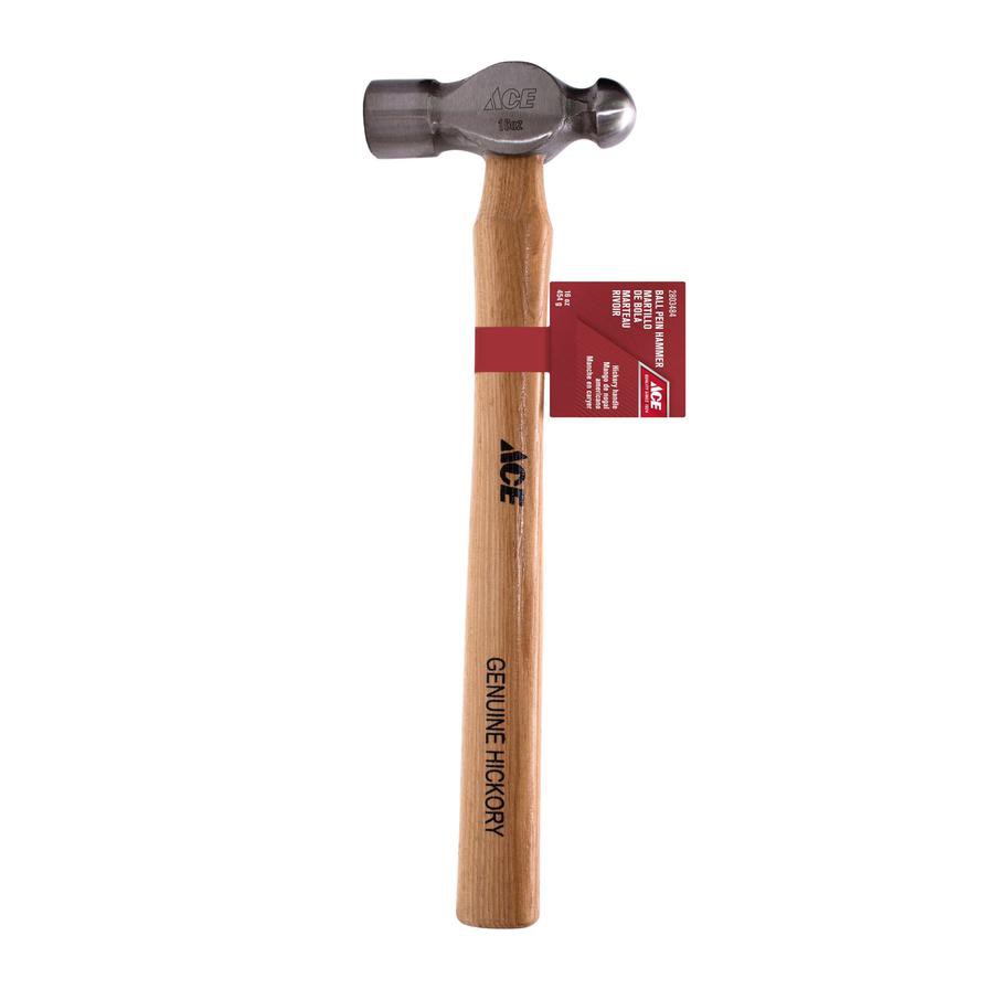 Ace Steel Ball Pein Hammer W/Hickory Handle (453.5 g)