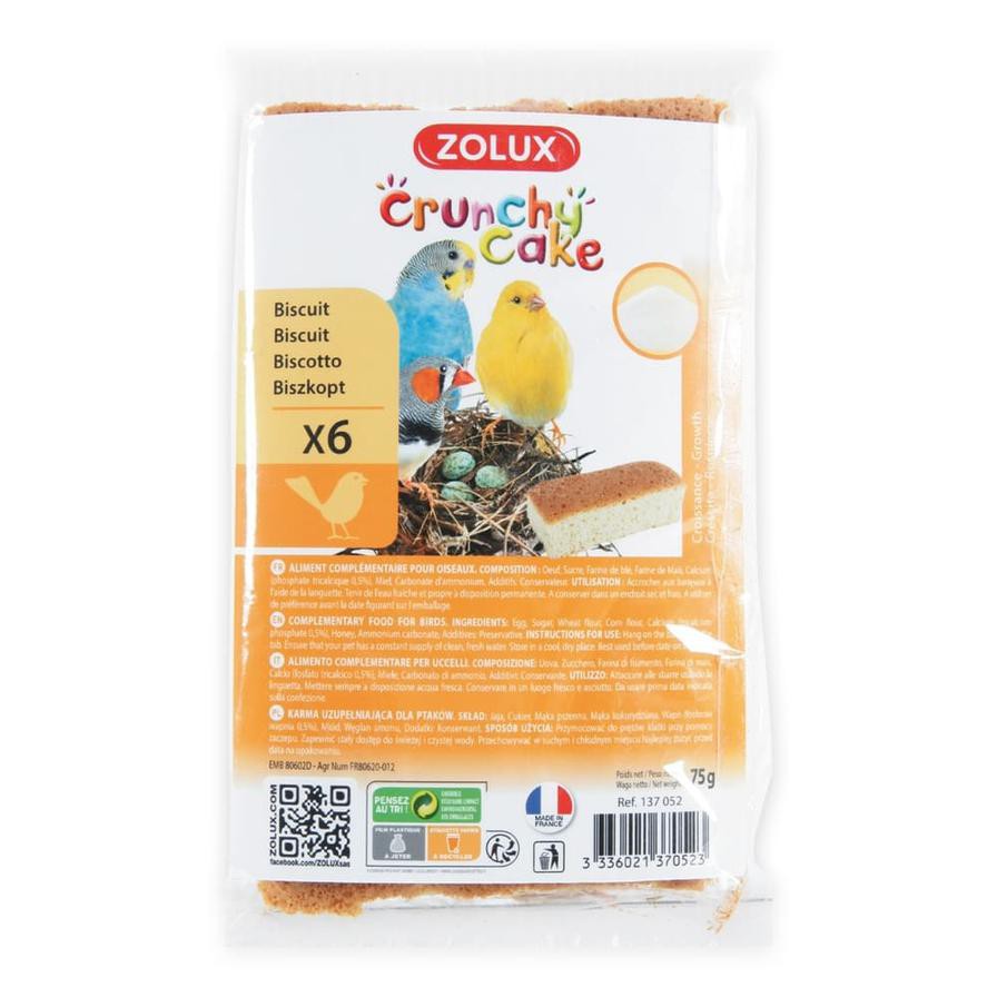 Zolux Crunchy Cake Growth Biscuits for Birds (6 pcs)