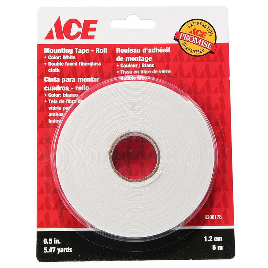 ACE Mounting Tape Roll (1.2 x 500 cm, White)