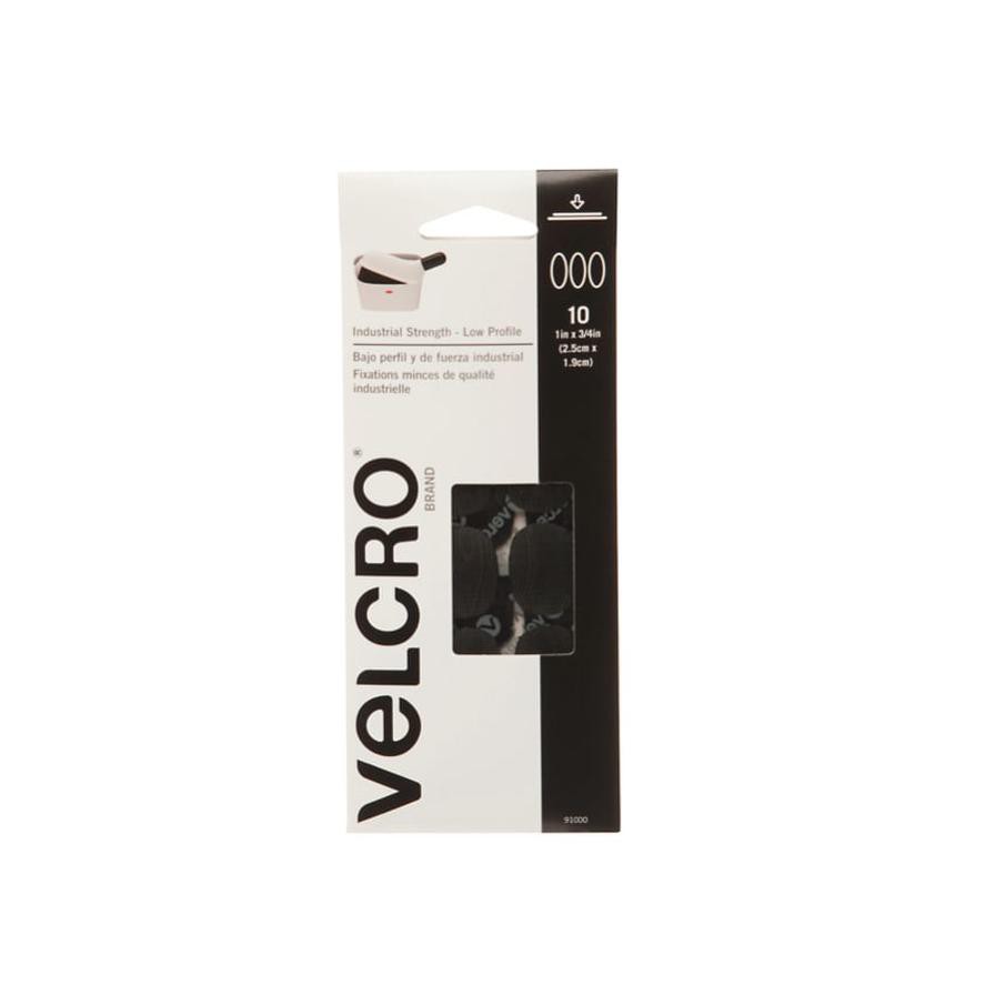 Velcro Hook & Loop Industrial Strength Low Profile Fastener Pack (2.5 x 1.9 cm, 10 Pc.)