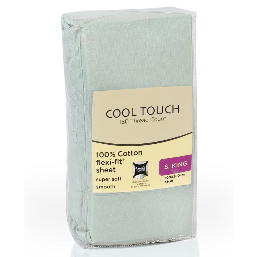 Cool Touch Super King Fitted Sheet (200 x 200 cm, Green)