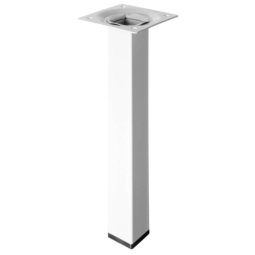 Hettich Steel Furniture Leg (24 x 24 x 100 mm, White)