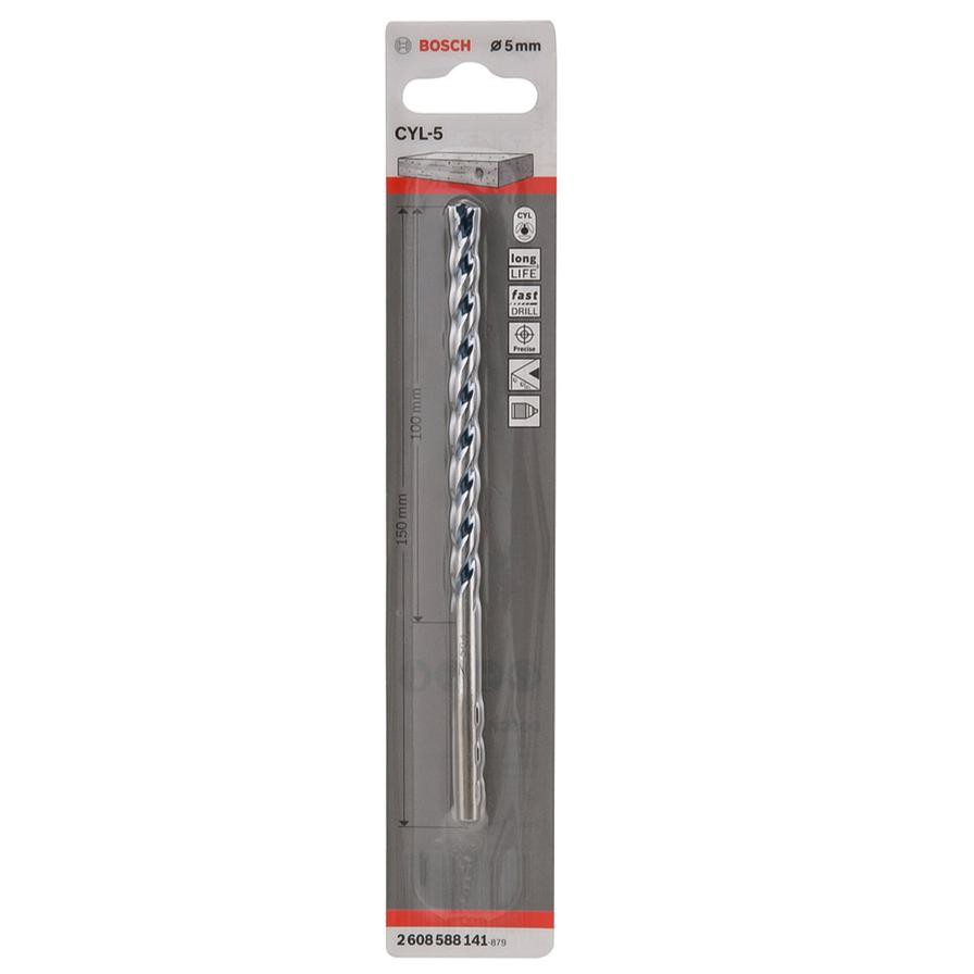 Bosch BlueGranite Turbo Carbide Hammer Drill Bit (5 x 100 x 150 mm)