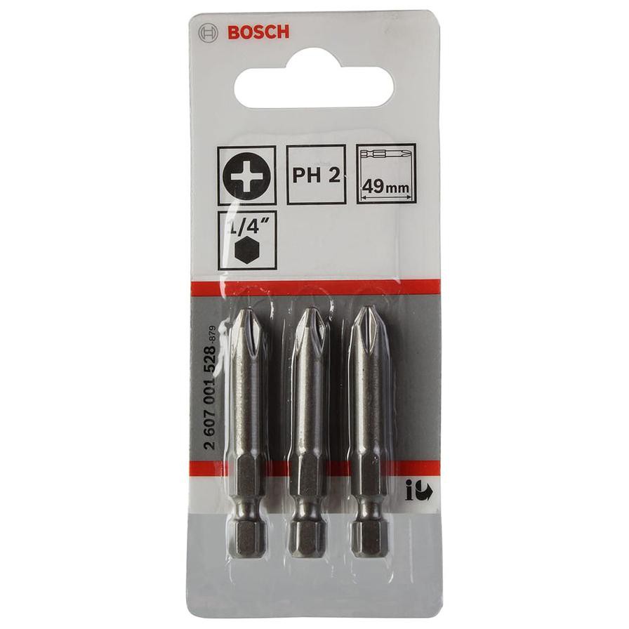 Bosch Extra Hard Screwdriver Bit (PH2 x 50 mm, Case of 3)