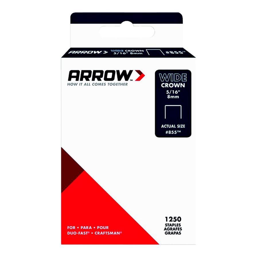 Arrow No.858 Galvanized Steel Wide Crown Staples Pack (1.27 cm, 1250 Pc.)