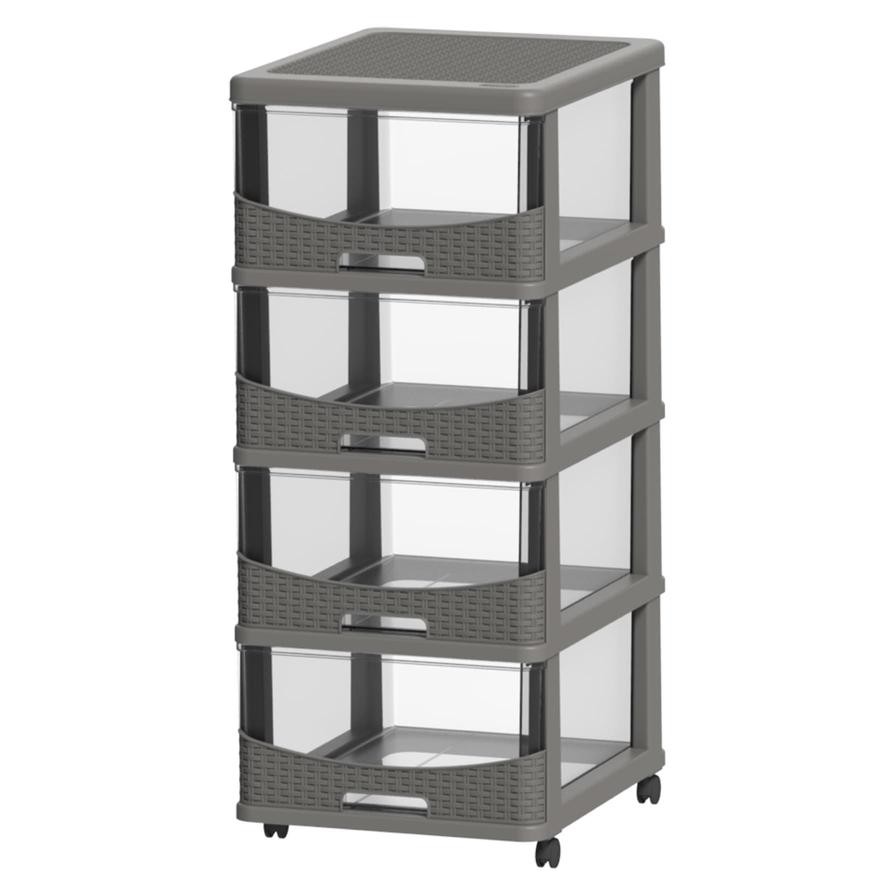 Cosmoplast 4-Tier Rattan Storage Cabinet (50 x 40 x 92 cm)