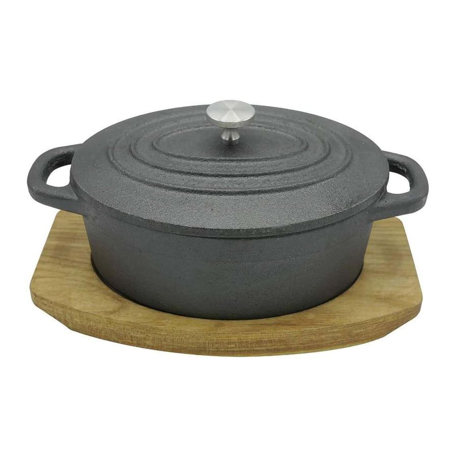 Raj Oval Cast Iron Casserole W/ Lid (13 cm)