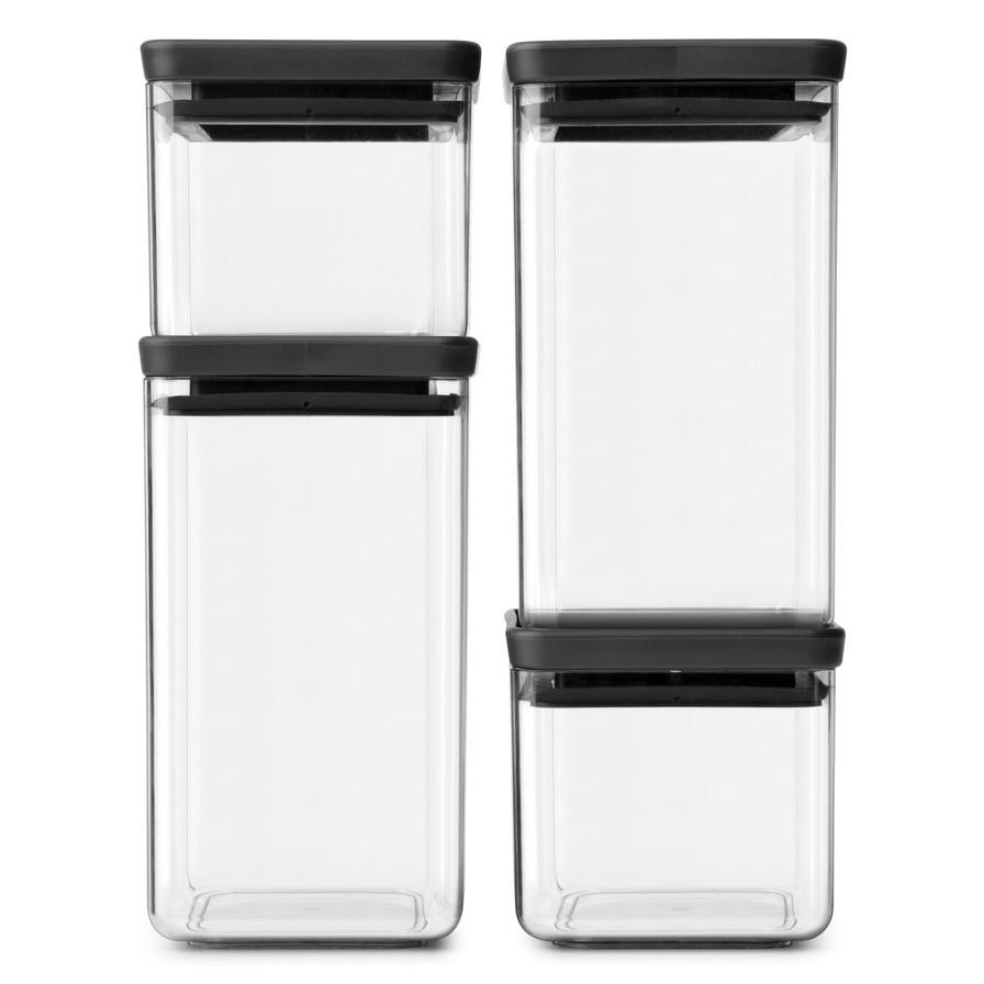 Brabantia Tasty+ Square Storage Canister W/Lid Set (4 Pc.)