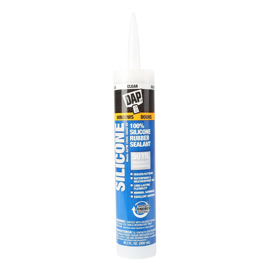 DAP 100% Silicone Rubber Sealant (298.7 ml, Clear)