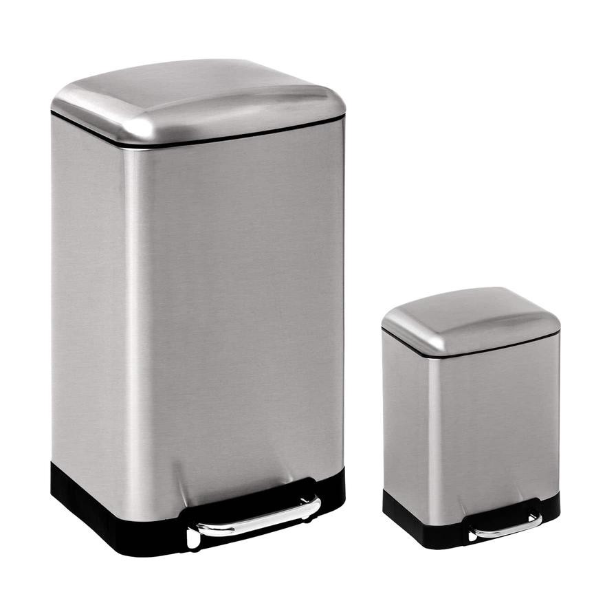 5five Stainless Steel Dustbin Set (2 Pc.)