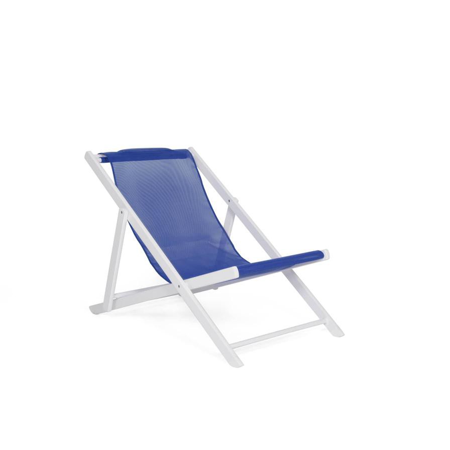 La Chaise Aluminum Outdoor Chair Maiori (140 x 60 x 85 cm, White & Navy)