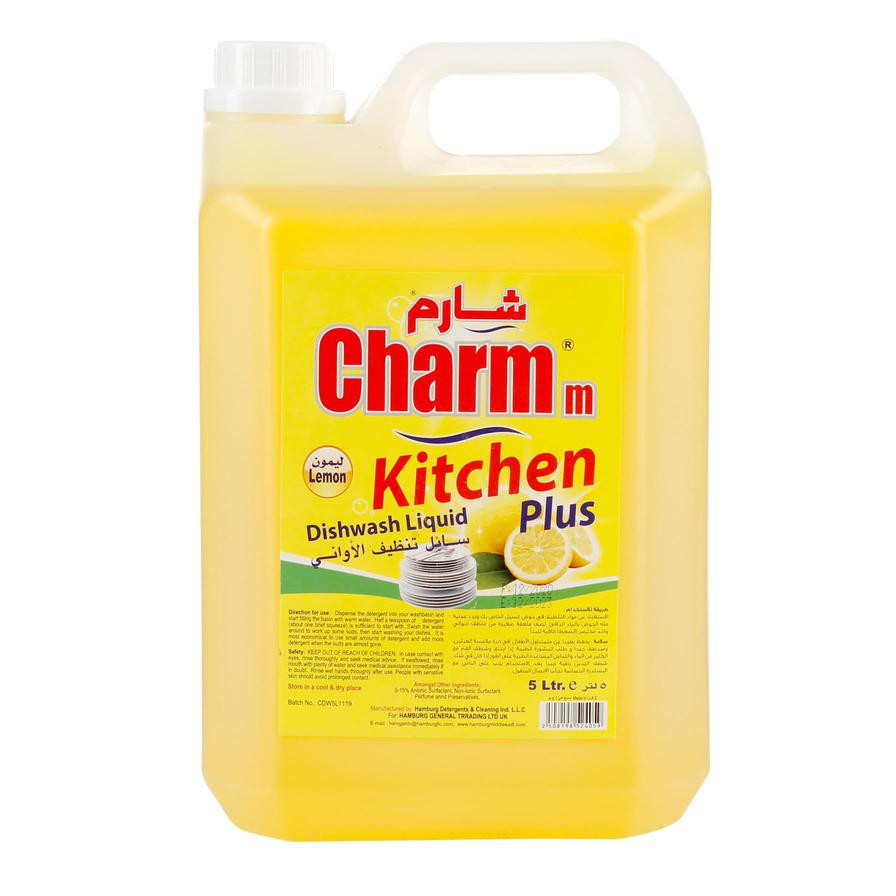 Charmm Kitchen Dishwashing Liquid Plus, Lemon (5 L)