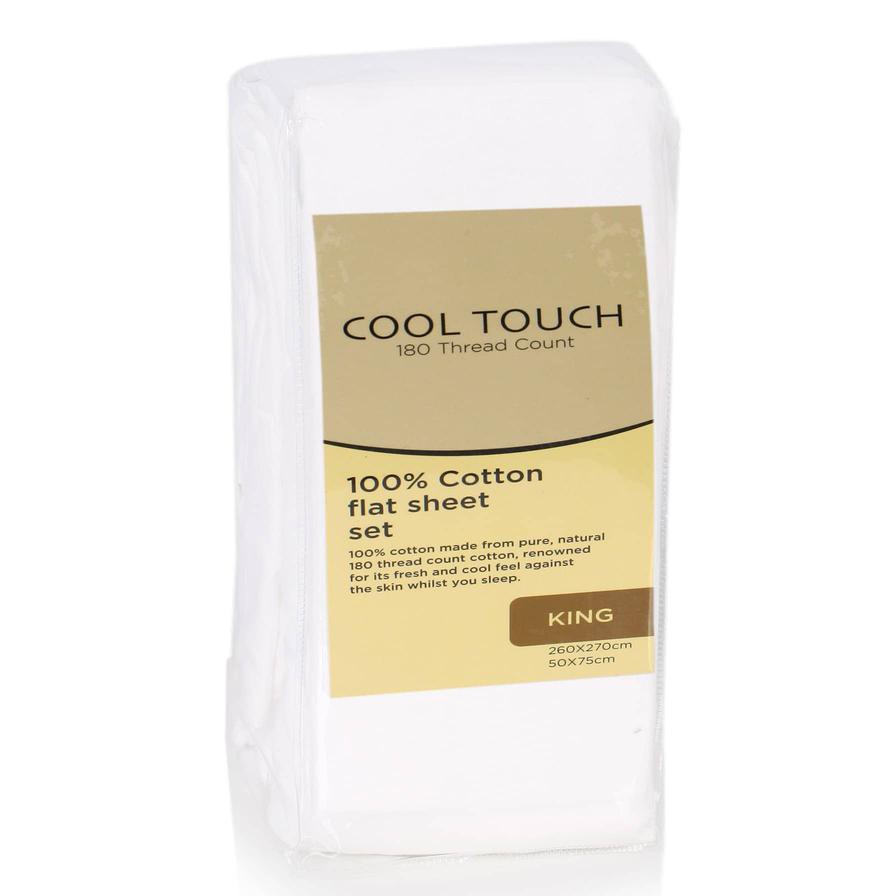 Cool Touch King Flat Sheet (260 x 270 cm, White)