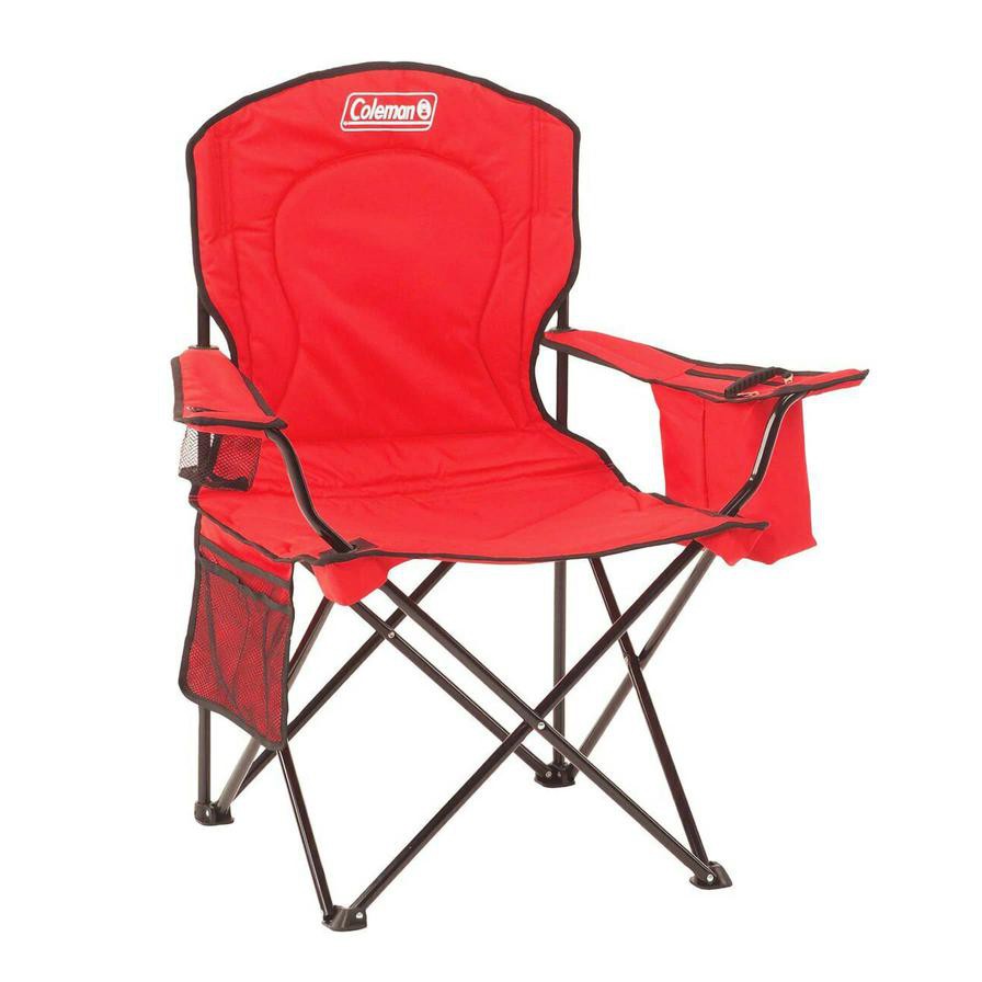 Coleman Steel Foldable Camping Quad Chair W/Cooler