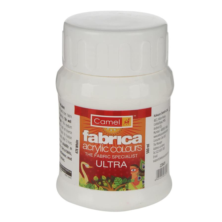 Camel Fabrica Ultra Acrlyic Paint (500 ml, 478 White)