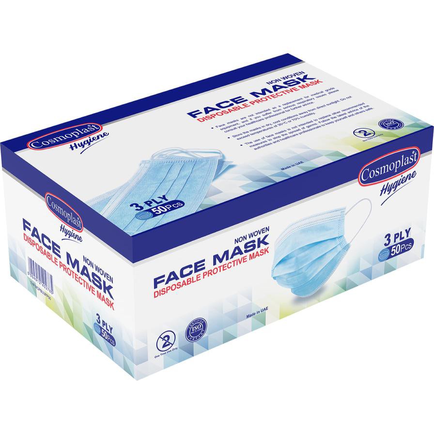 Cosmoplast Non-Woven Disposable Protective Mask Box (50 Pc.)