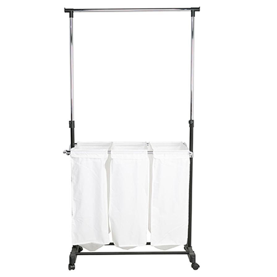 Honey-Can-Do Triple Sorter Laundry Center with Hanging Bar (42 x 103 x 82 cm)