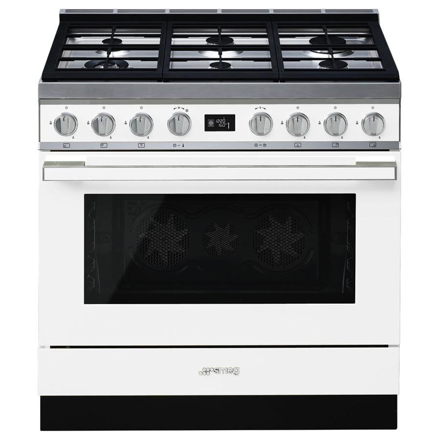 Smeg Freestanding Portofino 6-Burner Gas Cooker, CPF9GMWH (90 x 90 x 60 cm)