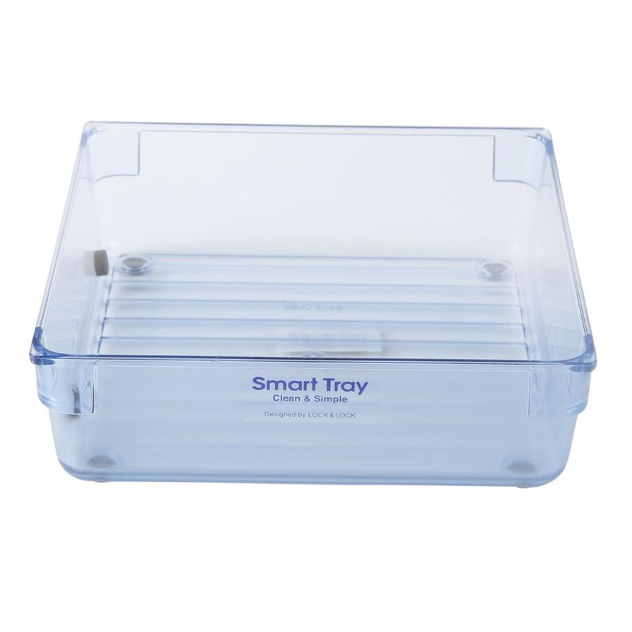 Lock & Lock Medium Square Smart Tray (16.4 x 5 x 16.4 cm, Blue)