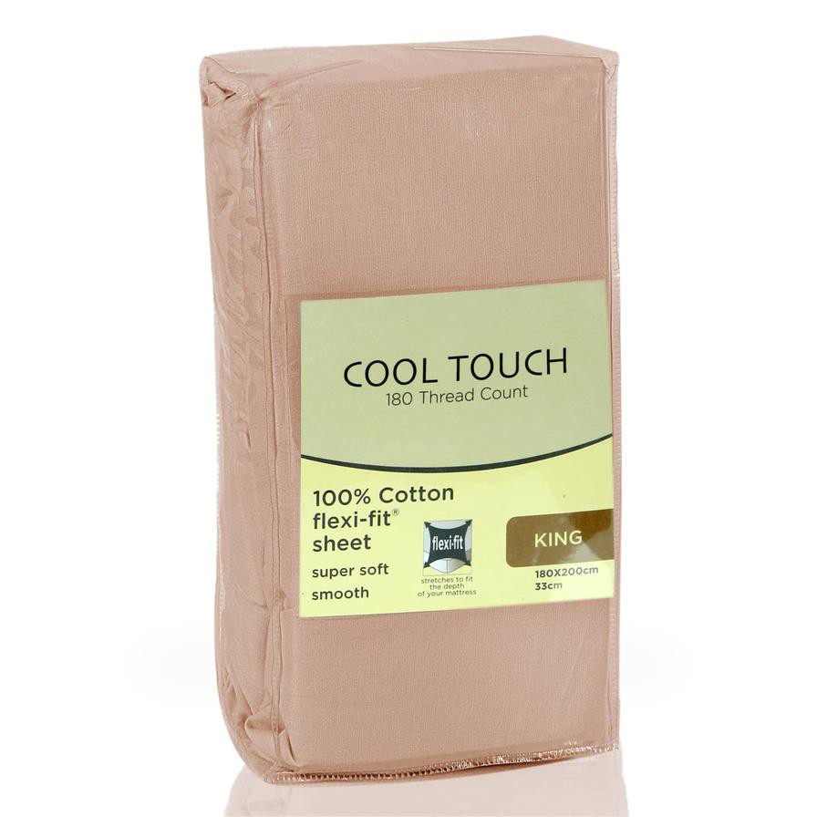 Cool Touch King Fitted Sheet (180 x 200 cm, Taupe)