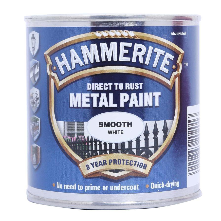 Hammerite Metal Paint (250 ml, Smooth White)