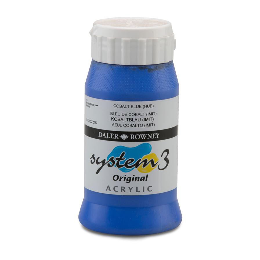 Daler Rowney System 3 Original Acrylic Paint (500 ml, Cobalt Blue Hue)