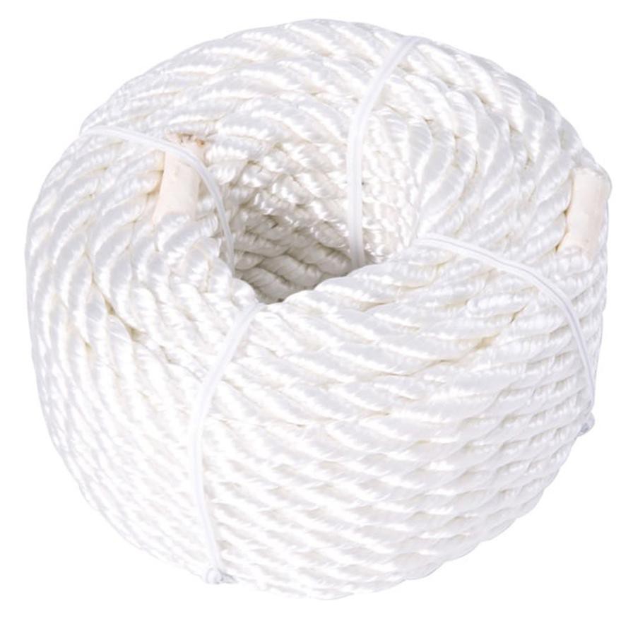 Ace Twisted Nylon Rope (15.2 m, White, Sold Per Piece)