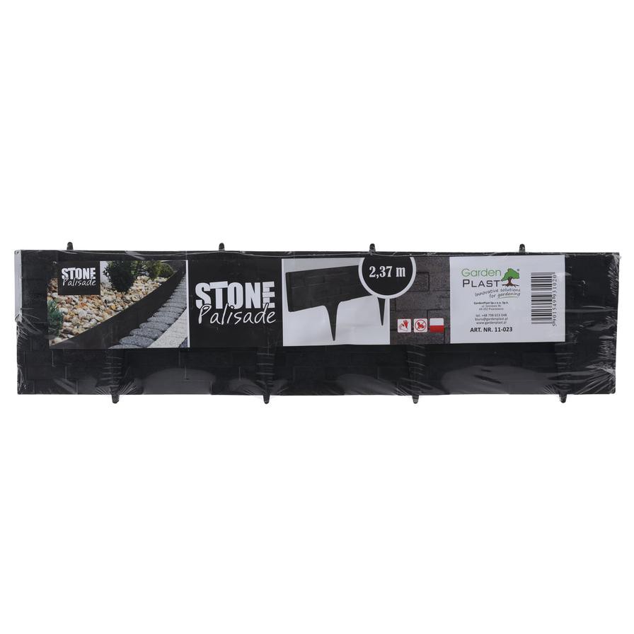 Garden Plast Stone Palisade (3 pcs, 2.4 m, Black)