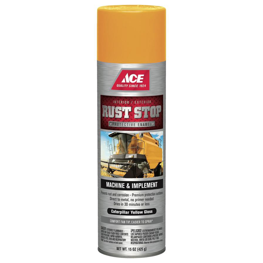 Ace Rust Stop Protective Enamel Spray Paint (425 g, Caterpillar Yellow Gloss)