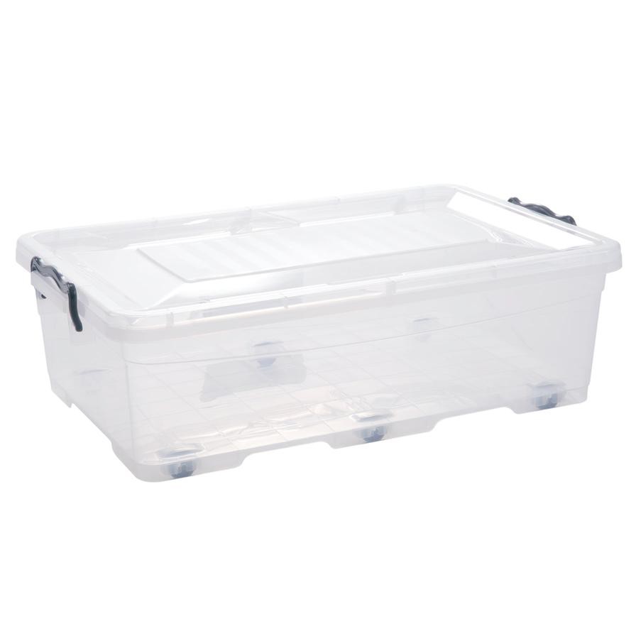 Hobby Life Transparent Plastic Storage Box W/ Wheels (30 L, 62 x 40 x 20 cm)