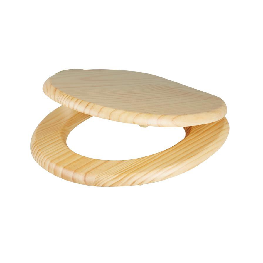 Cooke & Lewis Levanto Solid Pine Toilet Seat (432 x 373 mm)