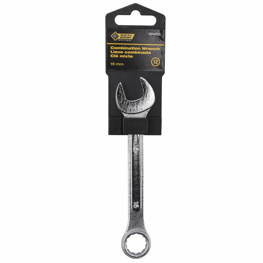 Steel Grip Carbon Steel Combination Wrench (15  mm)