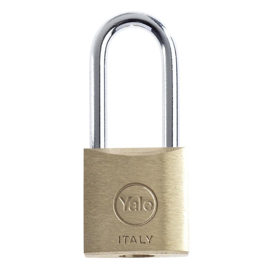 Yale Long Shackle Brass Padlock (2.5 cm)