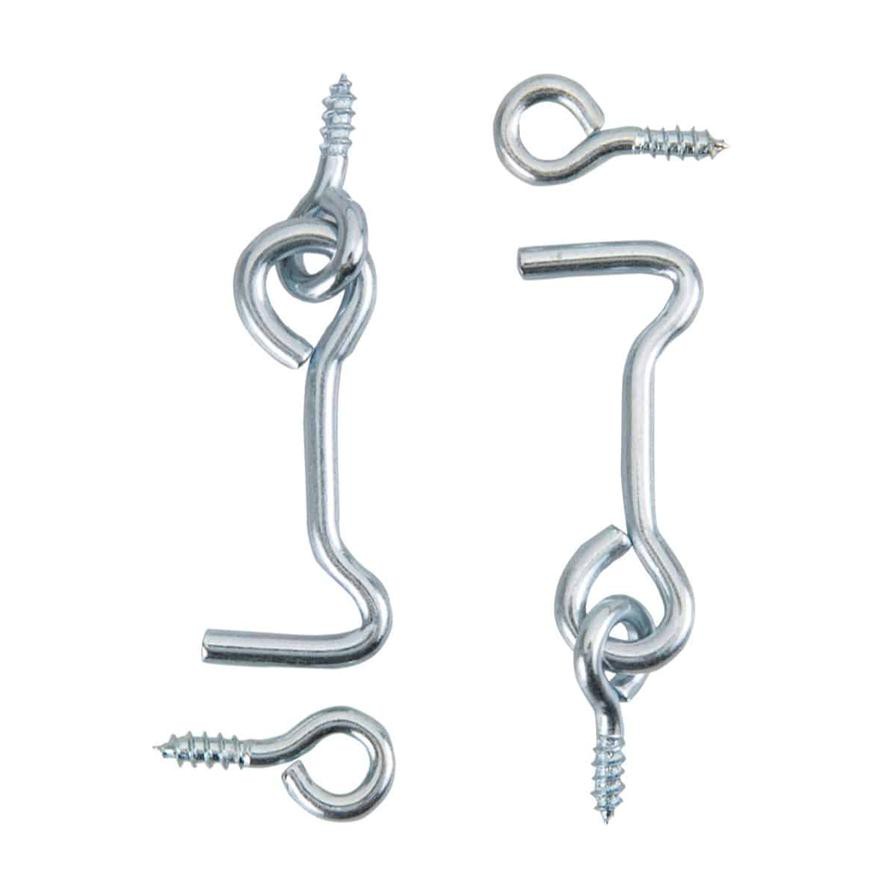 Hettich Zinc-Plated Storm Hooks & Eyes (16 x 37 mm, 4 Pieces)