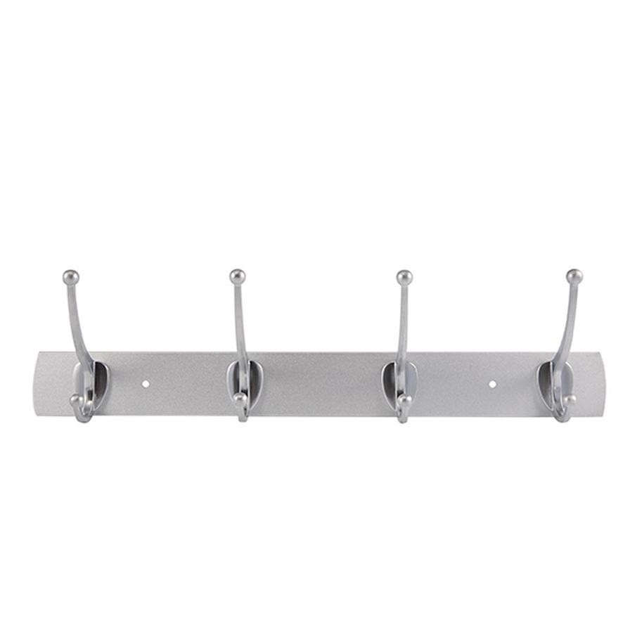 Hettich Matte Chrome-Coated 4-Hook Rack (40 x 4.9 x 4.3 cm, Silver)