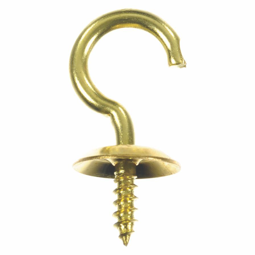 Ace Polished Brass Cup Hooks (1.6 cm, 5 Pc.)