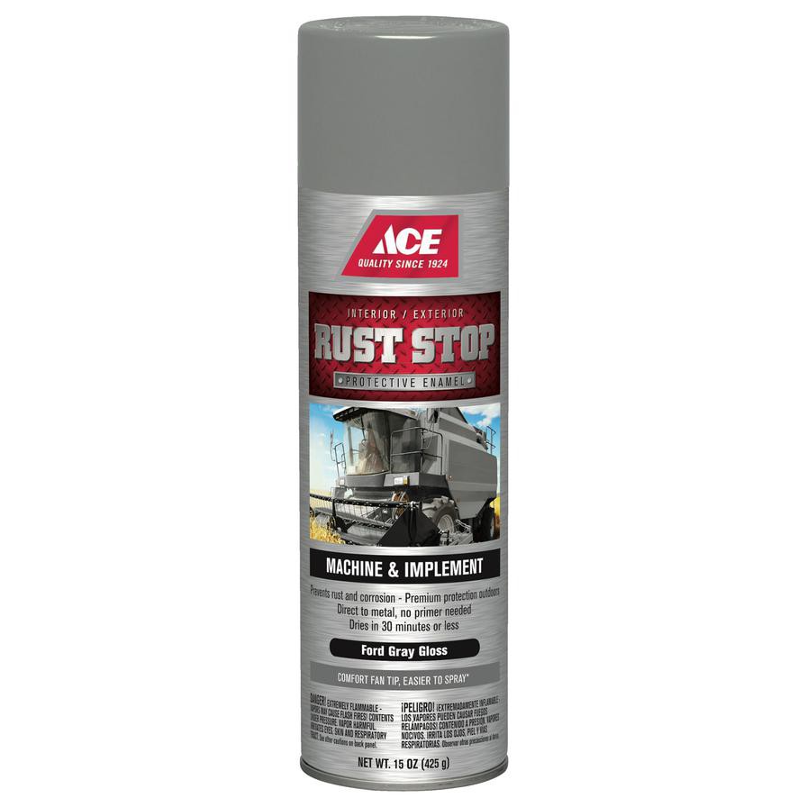 Ace Rust Stop Protective Enamel Spray Paint (425 g, Ford Gray Gloss)