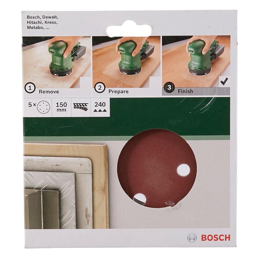 Bosch Sanding Sheet G240 Velcro (150 mm, Pack of 5)