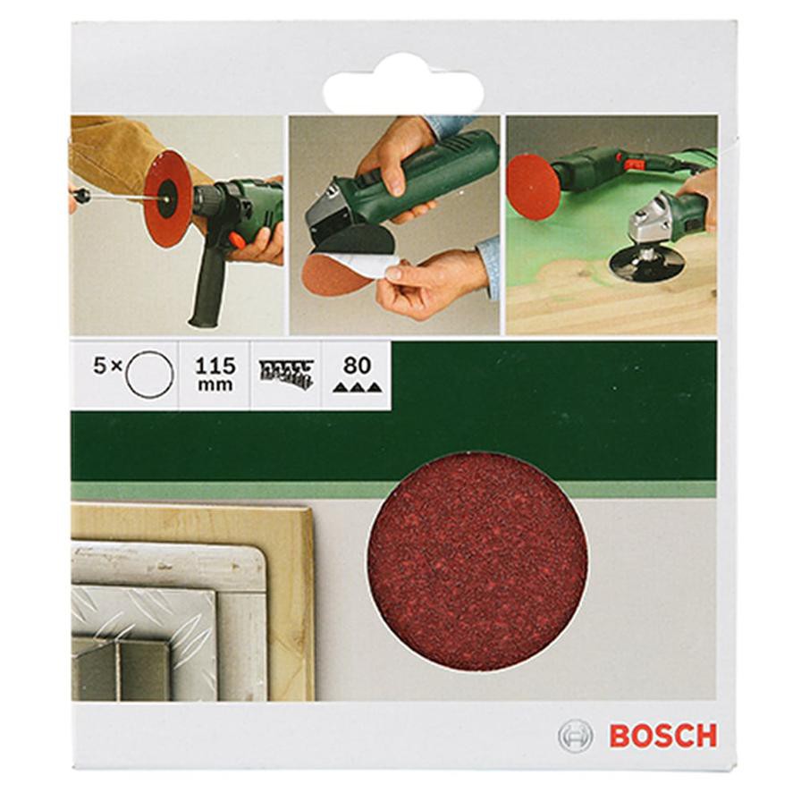 Bosch 120 Grit Sanding Sheet for Angle Grinders (115 mm, Pack of 5)