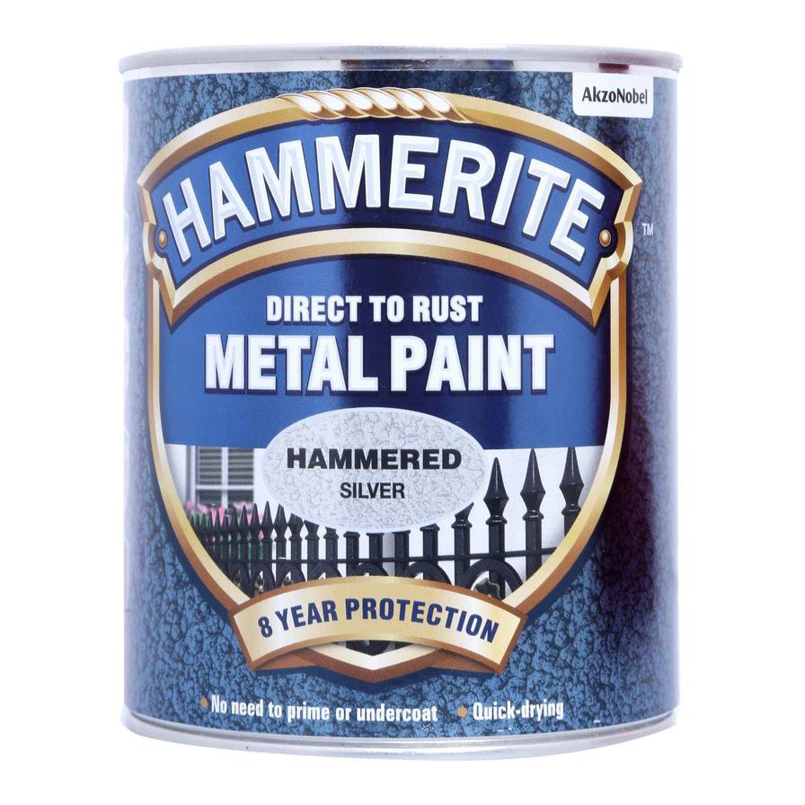 Hammerite Metal Paint (750 ml, Hammered Silver)