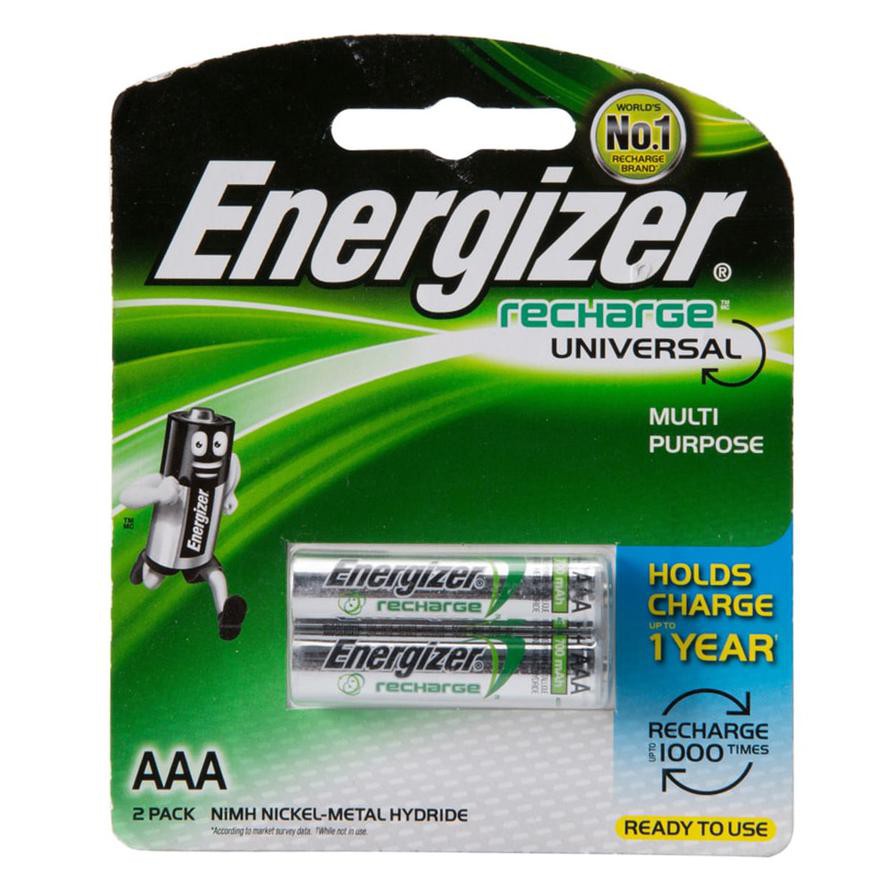 Energizer Recharge Universal Multi-Purpose AAA Batteries (Pack of 2, 1.2V)