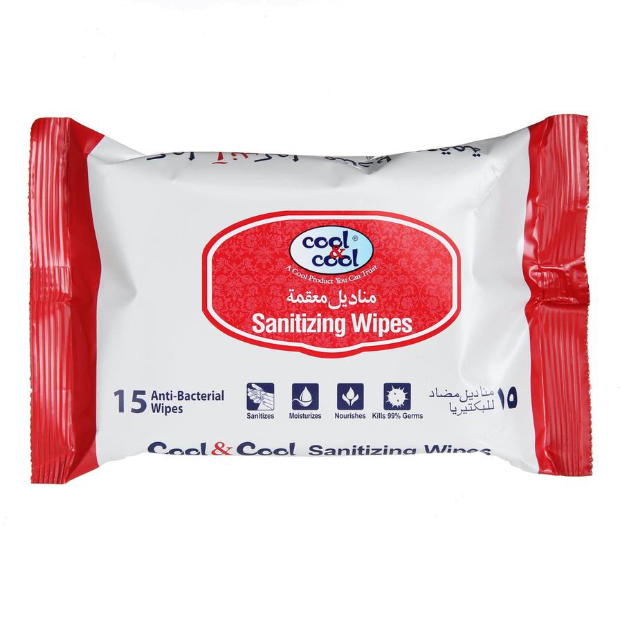 Cool & Cool Sanitizing Wipes (15 Sheets)