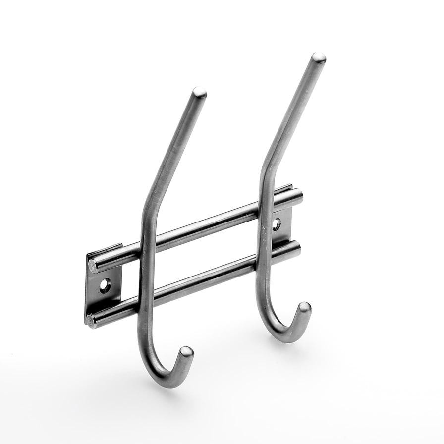 Hettich Modern Stainless Steel 2-Hook Clothes Rail, VA201