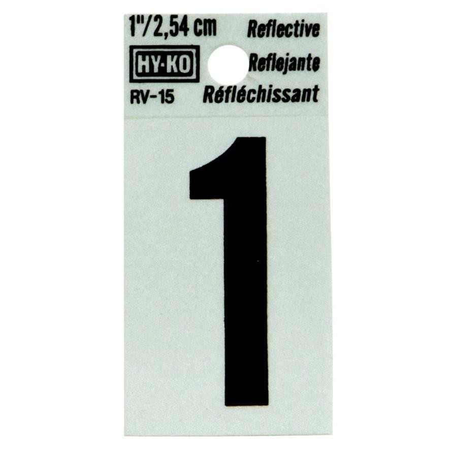 Hy-Ko Reflective Vinyl Self-Adhesive Number 1 (2.54 cm)