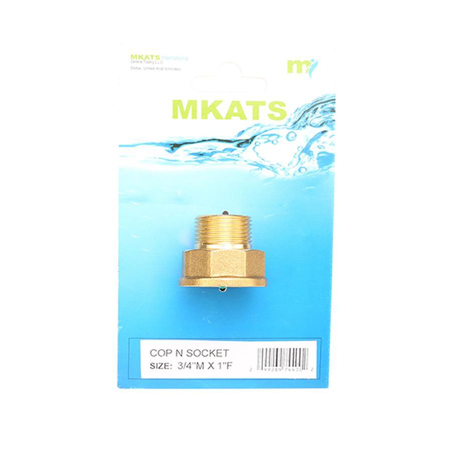 Mkats Nickel Plated Brass Socket - 3/4" Male x 1" Female Nipple