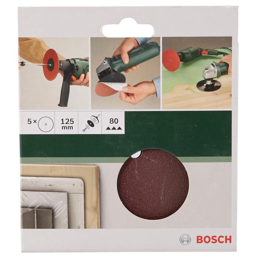 Bosch G80 Sanding Sheets (125 mm, Pack of 5)