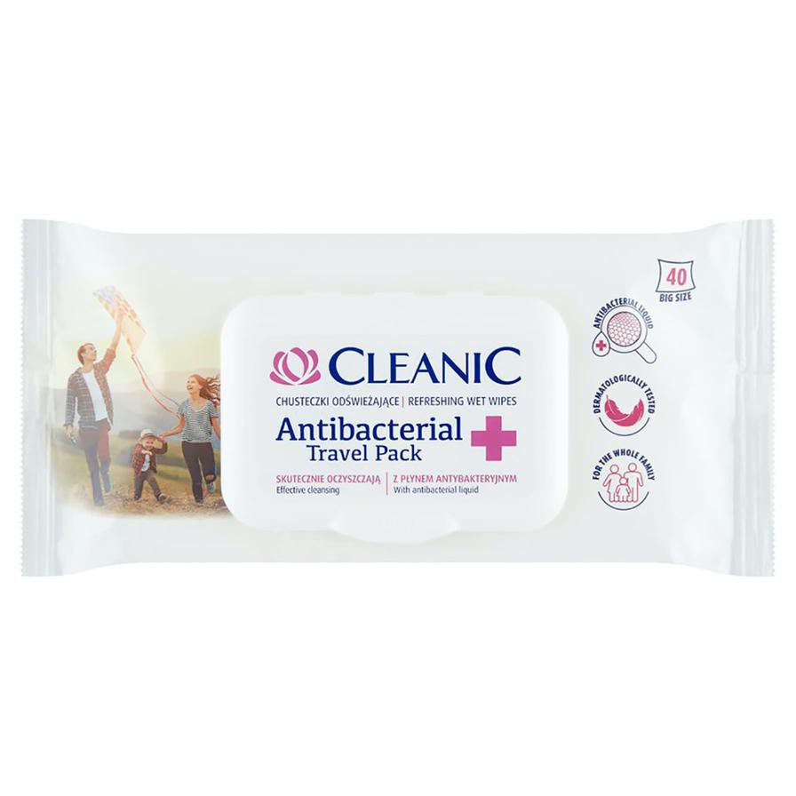 Cleanic Antibacterial Wipes Pack (40 Sheets)