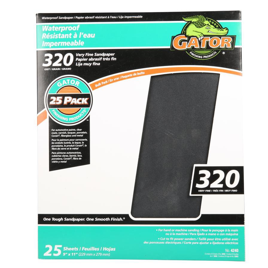 Gator Waterproof Sandpaper 320 Very Fine (Pack of 25)