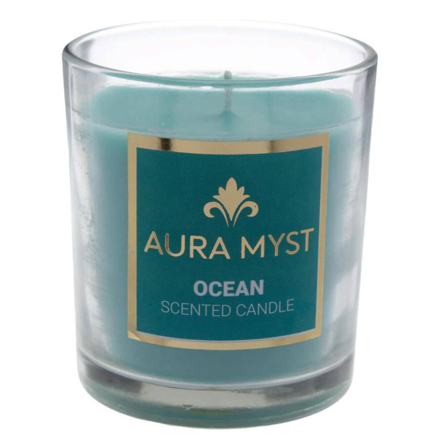 Aura Myst Glass Jar Candle W/Lid (128 g, Ocean)