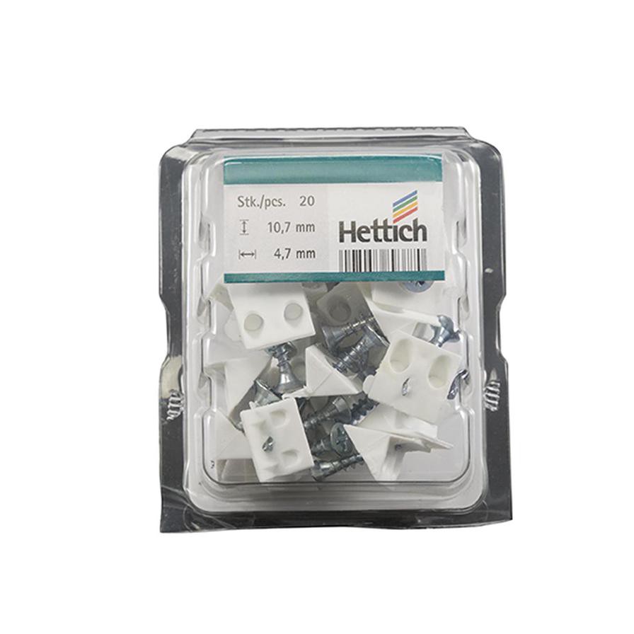 Hettich Back Wall Screw-On Holder (10.7 x 4.7 mm, 20 Pieces)